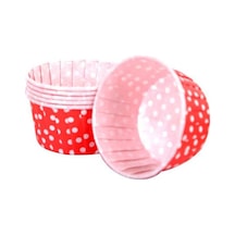 Cupcake Kalıbı Büyük Boy 62x40 Mm 100 Adet Puantiyeli Kırmızı