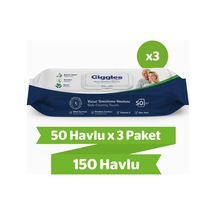 Giggles Vücut Temizleme Havlusu 50'li 3 Paket 150 Havlu