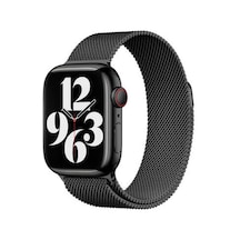 Apple Watch 7 41mm Uyumlu Band-01 Metal Kordon - Siyah