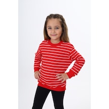 Toontoy Kız Çocuk Çizgili Sweatshirt Kırmızı Toontoy Kız Çocuk Çizgili Sweatshirt Kırmızı