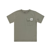 Civil Boys Önü Cepli 10-13 Yaş Tişört - Gri Soft Gri