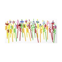 Aksu Renkli Eğlence Pipetleri 6 Lı Karışık Paket 24 Pipet 26cm Diğer