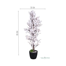 Yapay Çiçek Sitesi Yapay Mini Çiçekli Sakura Kayısı Ağacı 85 Cm Beyaz Beyaz