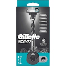 Gillette Mach3 Charcoal Tıraş Makinesi + 5 Adet Yedek Tıraş Bıçağı + Premium Stand Hediyeli Peket