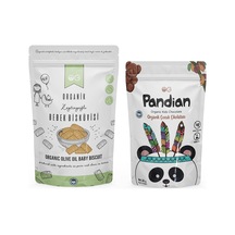 OG natural Organik Pandian Çocuk Çikolatası ve Organik Bebek Bisküvisi Seti