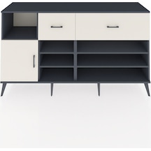 Kronos Konsol 6 Raflı 2 Çekmeceli Tek Kapaklı 176x59x99 Antrasit-aytaşı Aytası - Antrasıt