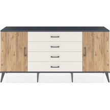 Arges Konsol 2 Raflı 4 Çekmeceli 2 Kapaklı 176x30x83 Antrasit-çam/aytaşı Çam/aytaşı