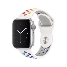 Apple Watch Seri 2/3/4/5/6/se 40mm İle Uyumlu Delikli Spor Kordon, Gökkuşağı