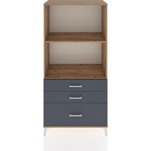 Hyperion Dolap 2 Raflı 3 Çekmeceli 88x44x182 Çam-antrasit Atlas Çam