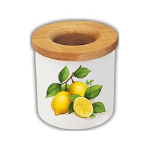 Limon Baskılı Kalemlik Kalem Kutusu Beyaz
