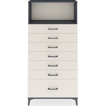 Arges Dolap Tek Raflı 7 Çekmeceli 88x30x182 Antrasit-aytaşı Antrasit