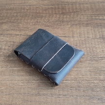 Sumerian Leather Craft Minimalist Deri Kartlık Kahverengi Anahtarlık Hediye Kahverengi