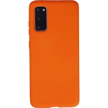 Newface Samsung Galaxy Uyumlu, S20 Kılıf Nano İçi Kadife Silikon - Turuncu