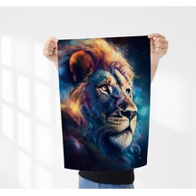 Çerçevesiz Poster Renkli Aslan, Dijital Baskı Aslan Poster, Ofis, Salon Dekorasyon
