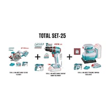 Total Set-25 Total Lı-ıon Akülü Daire Testere+akülü Darbeli Matkap 66nm+akülü Titreşimli Zımpara