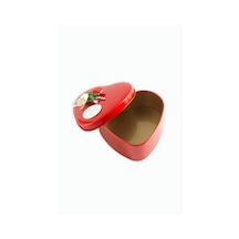 Kalp Boş Kırmızı Metal Kutu 9 Cm 1