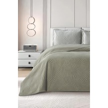 Münih Çift Kişilik Lüks Kadife 240x260 Cm Yatak Örtüsü Gri Gri