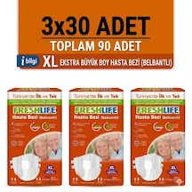 Freshlife Belbantlı Xlarge Ekstra Büyük Boy Hasta Bezi 90 Adet 3x30 Paket XL