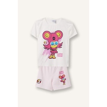 Defacto Super 1 Takım Lisanslı 2li Beyaz Pijama Takımı Kız Çocuk H7996a826smwt34 Beyaz-wt34