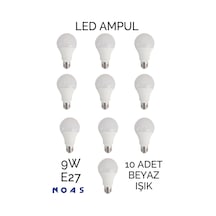 10 Adet 9 Watt E27 Duylu Led Ampul - Beyaz Işık- 10'lu Paket