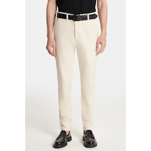 Tudors Erkek Regular Fit Chino Esnek Yandan Cepli Önü Fermuarlı Pamuklu Dokulu Taş Pantolon-34529 Taş