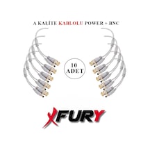 Fury 10 Adet A Kalite Kablolu Hazır Bnc + Dc Power Jack Kablolu Y Tipi Konnektör
