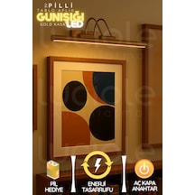 Pilli Parlak Gold Kasa Günışığı Led Flüt Tablo Aplik Banyo Ayna Üstü Aydınlatma