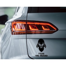 Bk Home Fear The Beard Tasarımlı Siyah Araç Sticker-1