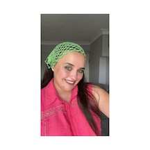 El Örgüsü Yeşil Saç Filesi - Bohem Stil Bandana Yeşil