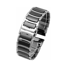 Galaxy   Uyumlu  Watch 42mm 20mm Seramik Metal Zore Kordon-siyah-gümüş