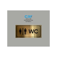 Gold Aluminyum Kapı İsimliği Erkek Kadın Wc Arkası Yapışkanlı 10x20 Cm