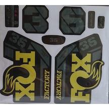 Fox 36 Bisiklet Maşa Etiketi, Kask Sticker Seti, Çıkartma Etiketi Sarı