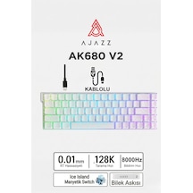Ak680v2 Manyetik Switch Rapid Trigger 8000hz Klavye-128k Scan Rate-bilek Askısı