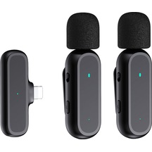 Springsun Mikrofon Taşınabilir Tek Tetikli İki Kablosuz Klipsli Mikrofon Sistemi Video Kayıt Mikrofonu