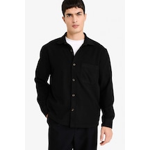 Defacto Polo Yaka Flanel Gömlek G8116ax25wnbk81 Siyah-bk81
