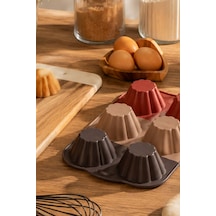 Porsima 30010-3 Silikon Çiçek Muffin Kalıbı 6'lı Yapışmaz Cupcake Ve Mini Kek Kalıbı Diğer