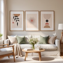 3'lü Modern Bohem Çerçevesiz Poster Seti , Duvar Dekorasyonu
