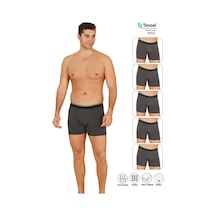 Özkan Underwear Özkan 11256 5'li Paket Erkek Premium Kumaş Modal Pamuklu Esnek Yumuşak Boxer Şort Antrasit