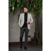 Sir Yünlü Mono Yaka Kaşmir Çift Yırtmaç 6 Drop Kışlık Erkek Tek Ceket Sr67502 001