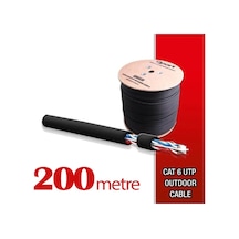 Qport Yüksek Bakır Utp 23Awg 0.58 MM Dış Ortam Cat6 Outdoor Kablo 200 Metre