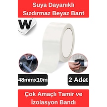 Sızdırmaz Suya Dayanıklı Beyaz Renk Çok Amaçlı İzolasyon Ve Tamir Bandı 10m 2 Adet