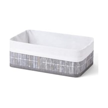 Bambu Çok Amaçlı Saklama Kutusu Düzenleyici Orta Boy Organizer, Dekoratif Bambu Düzenleyici Gri 29x19x10cm 10