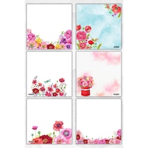 Çiçek Bloknot - 9 9 Cm Ebat- 50 Yaprak - Notepad - Memopad - Çizgisiz Not Kağıdı- To Do List - 2100