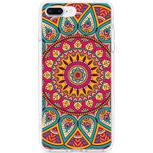 Apple Uyumlu iPhone 7 Plus Ve 8 Plus Mandala Baskılı Silikon Kılıf Renkli