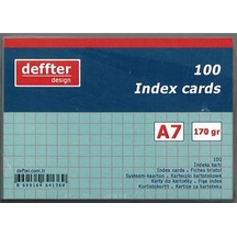 Deffter A7 Kareli Index Kartı Mavi