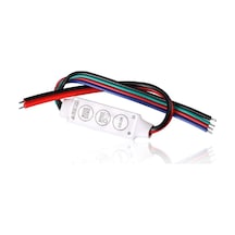 3 Tuşlu Rgb Led Dimmer Dc 12v 3a Renk Hız Parlaklık Ayarı Ortak Anot 20 Renk 19 Mod Hafıza 5050