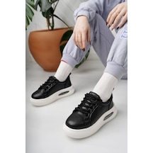 Nesilshoes Nesil Shoes Dvm 5750 Siyah Beyaz Havalı Taban Kadın Sneakers Siyah&beyaz