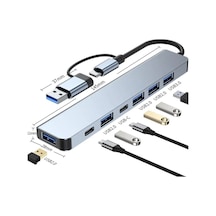 Maxgo 3011 7 In 1 Usb/type-c To Usb A Usb C-usb 2.0/3.0 Çevirici Adaptör 7 Port Çoklayıcı Usb Hub