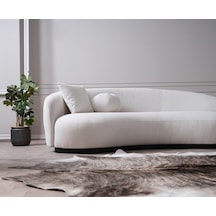 Vipa New Moon Lüks Modern Şık İskandinav Tasarım Üçlü Koltuk, Comford, Salon Ve Oturma Odası İçin Kırık Beyaz