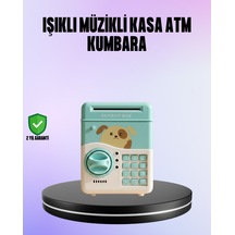 Su Yeşili Elektronik Şifreli Atm Tasarımlı Para Biriktirme Kumbarası - Lisinya